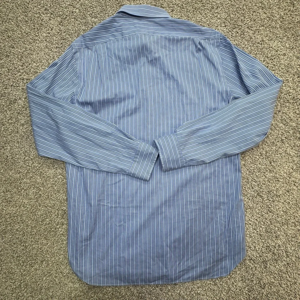 Polo Ralph Lauren Long Sleeve‎ Button Blue White Striped Shirt 16 40/41